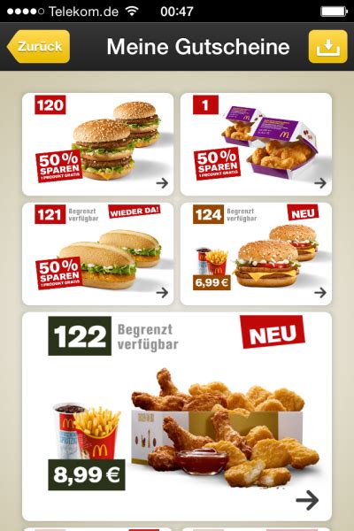 mcdonalds gutscheine online einlösen